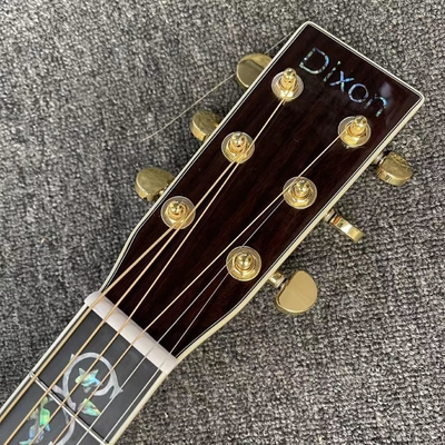 Guitarra eléctrica acústica Sunburst, logotipo personalizado, tablero de dedos de ébano, guitarra acústica D45 estilo Martin proveedor