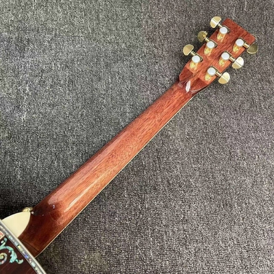 Guitarra eléctrica acústica Sunburst, logotipo personalizado, tablero de dedos de ébano, guitarra acústica D45 estilo Martin proveedor