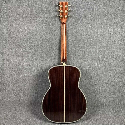 Guitarra acústica de estilo Martin Custom OM Style 42 de abeto sólido de cedro con incrustación de abalone real con sintonizador de oro vintage proveedor