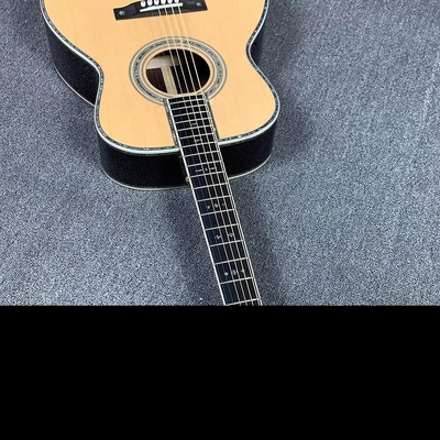 Guitarra acústica de estilo Martin Custom OM Style 42 de abeto sólido de cedro con incrustación de abalone real con sintonizador de oro vintage proveedor