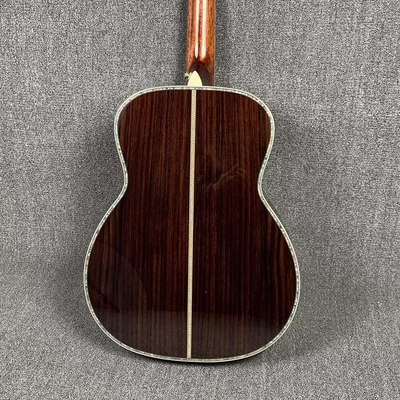 Guitarra acústica de estilo Martin Custom OM Style 42 de abeto sólido de cedro con incrustación de abalone real con sintonizador de oro vintage proveedor