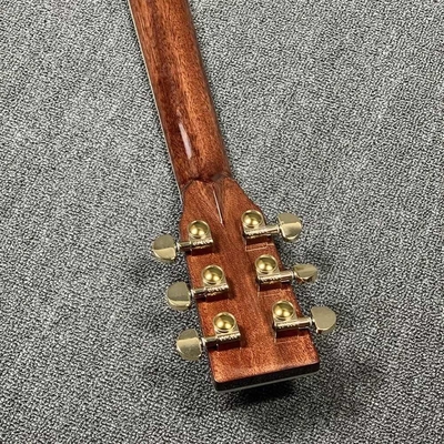 Guitarra acústica de estilo Martin Custom OM Style 42 de abeto sólido de cedro con incrustación de abalone real con sintonizador de oro vintage proveedor
