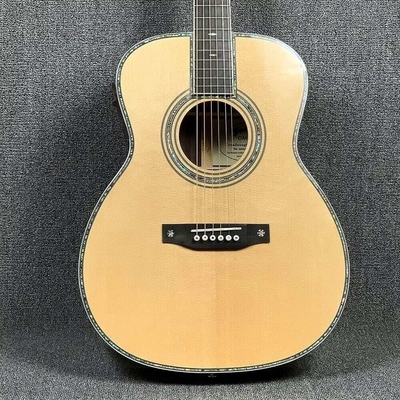 Guitarra acústica de estilo Martin Custom OM Style 42 de abeto sólido de cedro con incrustación de abalone real con sintonizador de oro vintage proveedor
