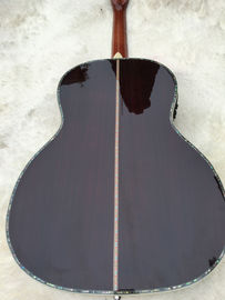 Guitarra acústica de 39 pulgadas, con incrustaciones de real Abalone, tablero de ébano, parte superior de abeto sólido, espalda y laterales de madera de rosa proveedor