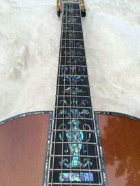 Guitarra acústica de 39 pulgadas, con incrustaciones de real Abalone, tablero de ébano, parte superior de abeto sólido, espalda y laterales de madera de rosa proveedor