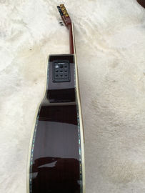 Guitarra acústica de 39 pulgadas, con incrustaciones de real Abalone, tablero de ébano, parte superior de abeto sólido, espalda y laterales de madera de rosa proveedor