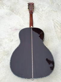 Guitarra acústica de 39 pulgadas, con incrustaciones de real Abalone, tablero de ébano, parte superior de abeto sólido, espalda y laterales de madera de rosa proveedor