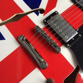 Guitarra eléctrica de jazz con cuerpo hueco Bandera británica Guitarra eléctrica de Rosewood Fingerboard proveedor