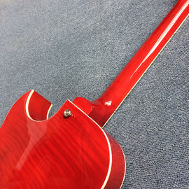 Nuevo estilo de alta calidad guitarra eléctrica de jazz con cuerpo hueco, sistema Tremolo, color Cherry Burst proveedor