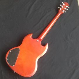 Nueva llegada naranja SG guitarra eléctrica con accesorios plateados de proveedor de China proveedor