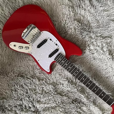 Guitarra eléctrica de estilo Fender Mustang personalizada en pickup rojo S-S Hardware de cromo proveedor