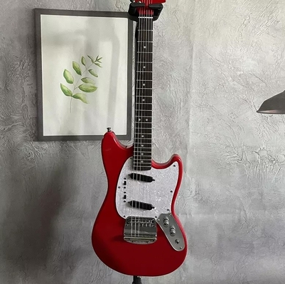 Guitarra eléctrica de estilo Fender Mustang personalizada en pickup rojo S-S Hardware de cromo proveedor
