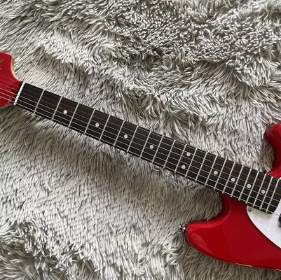 Guitarra eléctrica de estilo Fender Mustang personalizada en pickup rojo S-S Hardware de cromo proveedor