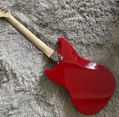 Guitarra eléctrica de estilo Fender Mustang personalizada en pickup rojo S-S Hardware de cromo proveedor