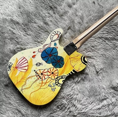 Guitarra eléctrica de estilo Fender TLEE de color amarillo de loto de arce Fretboard Puente fijo proveedor
