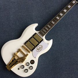 Guitarra eléctrica SG de nuevo estilo, 3 pick-ups, sistema Tremolo, Guitarra eléctrica blanca proveedor