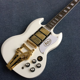 Guitarra eléctrica SG de nuevo estilo, 3 pick-ups, sistema Tremolo, Guitarra eléctrica blanca proveedor