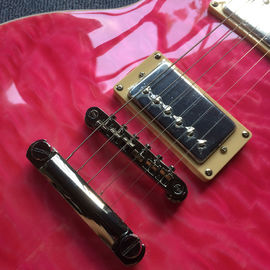 Nueva guitarra eléctrica LP de alta calidad, tablero de ébano, fijación de fretes, tapa de arce Quilte, incrustación de Abalone real proveedor