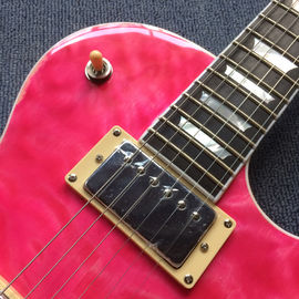 Nueva guitarra eléctrica LP de alta calidad, tablero de ébano, fijación de fretes, tapa de arce Quilte, incrustación de Abalone real proveedor