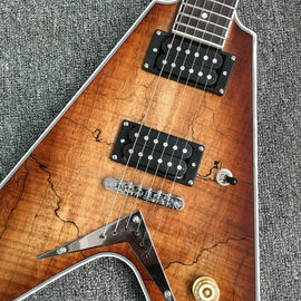 Esmeralda natural Flying V Guitar eléctrica China OEM Personalizado Cuerpo de guitarra voladora V y kits proveedor