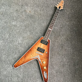 Esmeralda natural Flying V Guitar eléctrica China OEM Personalizado Cuerpo de guitarra voladora V y kits proveedor