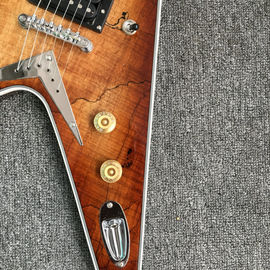 Esmeralda natural Flying V Guitar eléctrica China OEM Personalizado Cuerpo de guitarra voladora V y kits proveedor