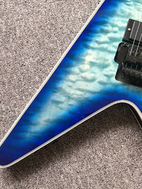 Tienda personalizada blueburst Flying V Guitarra eléctrica Flying v Guitarra China Guitarra OEM proveedor