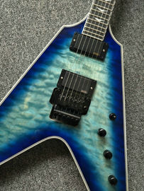 Tienda personalizada blueburst Flying V Guitarra eléctrica Flying v Guitarra China Guitarra OEM proveedor