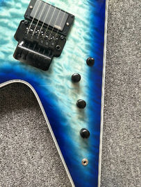 Tienda personalizada blueburst Flying V Guitarra eléctrica Flying v Guitarra China Guitarra OEM proveedor