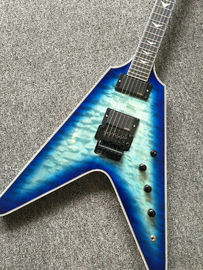 Tienda personalizada blueburst Flying V Guitarra eléctrica Flying v Guitarra China Guitarra OEM proveedor