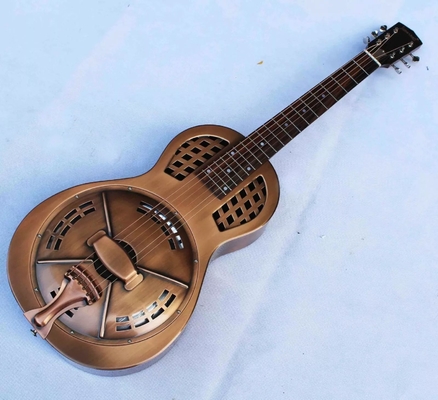 Guitarra de resonancia de salón eléctrica de latón dorado proveedor