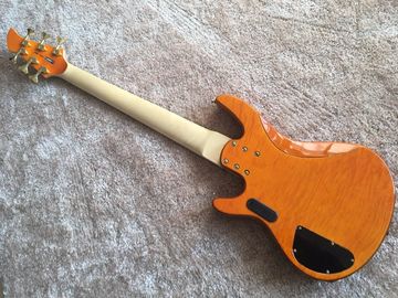 Guitarra baja de 6 cuerdas JP2 cuerpo de arce acolchado amarillo atrás y delante Recogidas activas Puentes dorados y sintonizador Alder con ebo proveedor