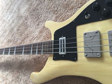 RIC BASS GUITAR 4003 Color natural en el cuello de madera de rosa con incrustación de tiburón con puentes personalizados proveedor