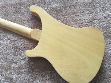 RIC BASS GUITAR 4003 Color natural en el cuello de madera de rosa con incrustación de tiburón con puentes personalizados proveedor