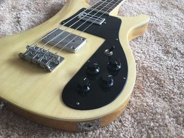 RIC BASS GUITAR 4003 Color natural en el cuello de madera de rosa con incrustación de tiburón con puentes personalizados proveedor