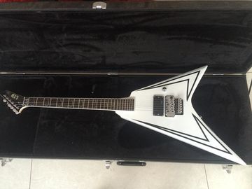 6 cuerdas LTD volante V modelo de guitarra eléctrica floyd puente de rosa de madera de rosa guitarra personalizada proveedor