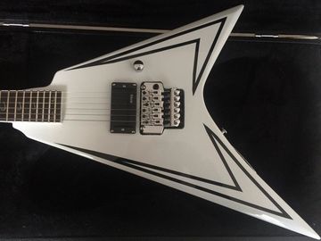 6 cuerdas LTD volante V modelo de guitarra eléctrica floyd puente de rosa de madera de rosa guitarra personalizada proveedor