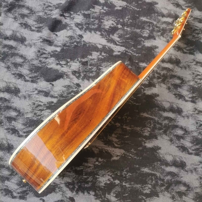 Tarjeta digital de madera de ébano personalizada de 41 pulgadas KOA, dreadnought, estilo D45 Martin, guitarra acústica con incrustación de abulón proveedor