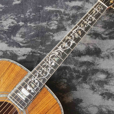 Tarjeta digital de madera de ébano personalizada de 41 pulgadas KOA, dreadnought, estilo D45 Martin, guitarra acústica con incrustación de abulón proveedor