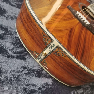 Tarjeta digital de madera de ébano personalizada de 41 pulgadas KOA, dreadnought, estilo D45 Martin, guitarra acústica con incrustación de abulón proveedor