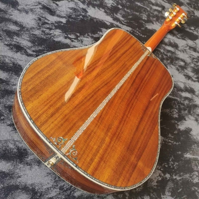 Tarjeta digital de madera de ébano personalizada de 41 pulgadas KOA, dreadnought, estilo D45 Martin, guitarra acústica con incrustación de abulón proveedor