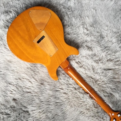 Guitarra eléctrica a medida con incrustación de pájaro y hardware de cromo en amarillo PRS Santana Retro Orange proveedor