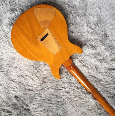 Guitarra eléctrica a medida con incrustación de pájaro y hardware de cromo en amarillo PRS Santana Retro Orange proveedor