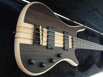 4 cuerdas de bajo de la guitarra de madera de nuez con cuerpo de ceniza Puentes originales Cuello a través del cuerpo incrustación de puntos MOP en fretboar de madera de rosa proveedor