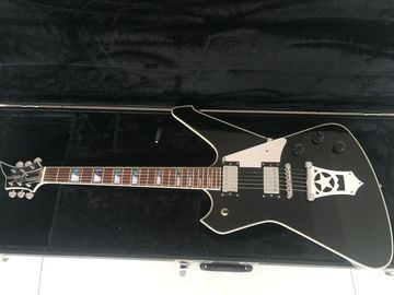 Wash6 cuerdas anormalidad de la firma modelo de la guitarra eléctrica espejo pickguard Grover sintonizador guitarra personalizada negro brillante proveedor