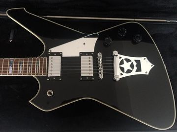 Wash6 cuerdas anormalidad de la firma modelo de la guitarra eléctrica espejo pickguard Grover sintonizador guitarra personalizada negro brillante proveedor