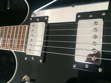 Wash6 cuerdas anormalidad de la firma modelo de la guitarra eléctrica espejo pickguard Grover sintonizador guitarra personalizada negro brillante proveedor