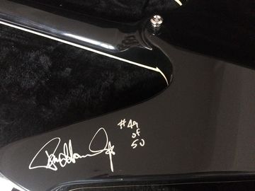 Wash6 cuerdas anormalidad de la firma modelo de la guitarra eléctrica espejo pickguard Grover sintonizador guitarra personalizada negro brillante proveedor