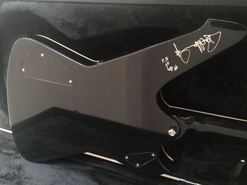 Wash6 cuerdas anormalidad de la firma modelo de la guitarra eléctrica espejo pickguard Grover sintonizador guitarra personalizada negro brillante proveedor