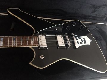 Wash6 cuerdas anormalidad de la firma modelo de la guitarra eléctrica espejo pickguard Grover sintonizador guitarra personalizada negro brillante proveedor